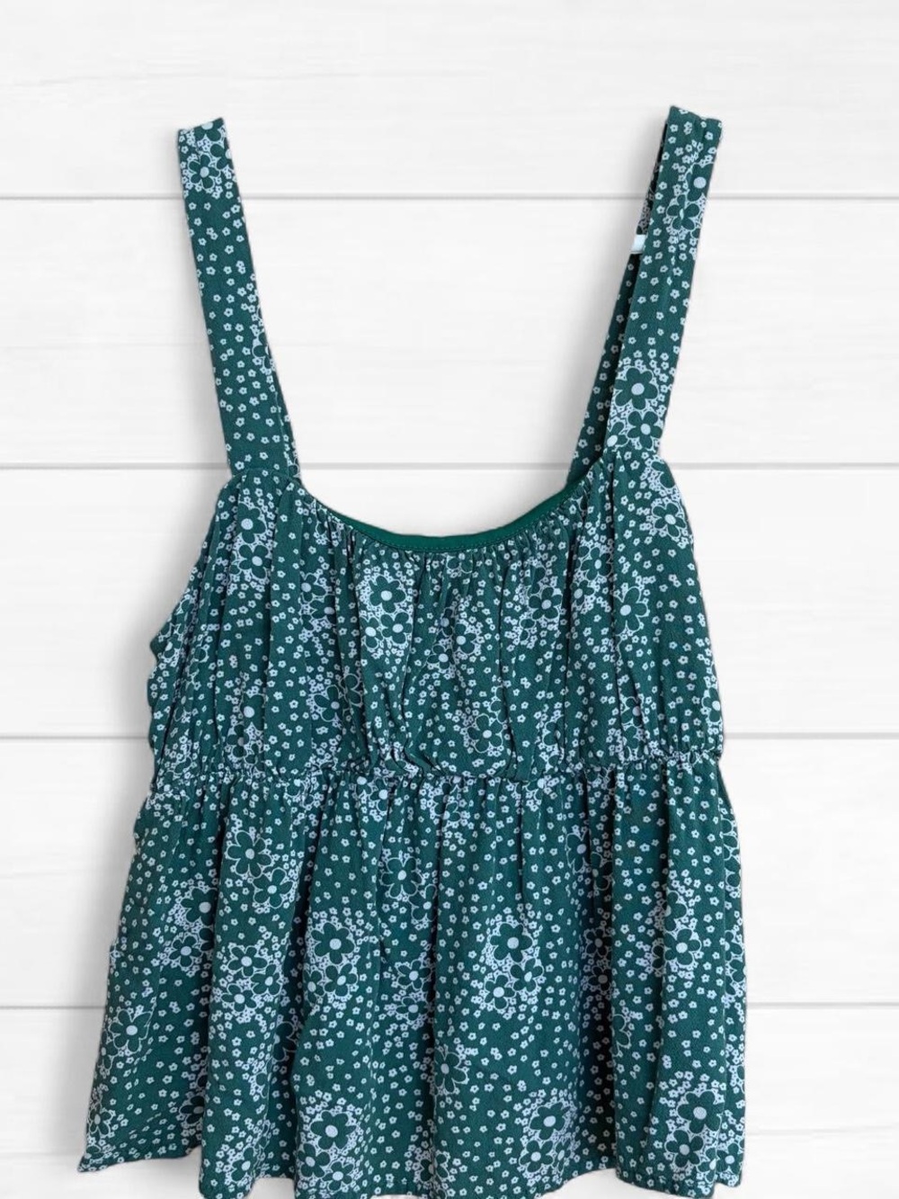 LA Hearts Floral Print Peplum Tank Top - Small